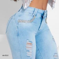 PIT BULL JEANS Women's Light Blue Pants Perfect Fit - 61896