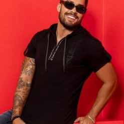 PL MALHA Identity 62064 - Men's Hooded T-shirt With Logomania