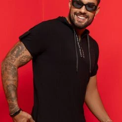 PL MALHA Identity 62064 - Men's Hooded T-shirt With Logomania