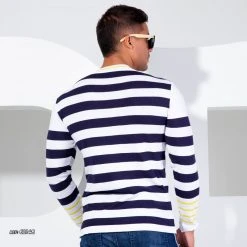 PL TRICOT Liberty Men's Striped Knit Shirt - 62148