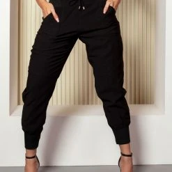 PL MALHA 62290 - Black Jogger Pants Thin Waist