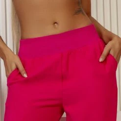 PL MALHA 62327 - Loose Pink Jogger Pants With High Waist And More Comfort