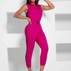 PL MALHA 62340 - Fuchsia Waisted Jumpsuit NEWS 9 PL MALHA 62340 - Fuchsia Waisted Jumpsuit NEWS