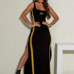 PL MALHA Identity 62403 - Long Dress Enhances Curves With Sexy Side Opening