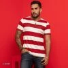 PL MALHA Identity 62410 - Men's Striped T-shirt With V-neck And Total Comfort