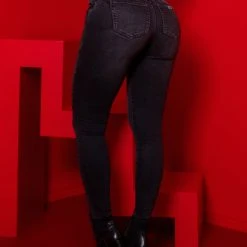 PL JEANS 62422 - Black Jeans With Logomania Belt Identity