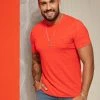 PL MALHA Identity 62498 - Men's Orange T-Shirt With Logomania