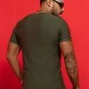 PL MALHA 62526 - Men's Military Green T-shirt With Exclusive Logomania Identity