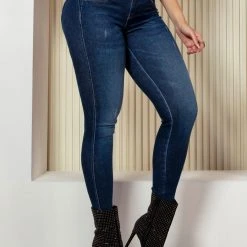 PL JEANS 62558 - Modern Skinny Jeans With Frayed Detail And Butt Lift Effect
