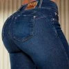 PL JEANS 62558 - Modern Skinny Jeans With Frayed Detail And Butt Lift Effect