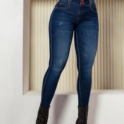 PL JEANS 62558 - Modern Skinny Jeans With Frayed Detail And Butt Lift Effect 15 PL JEANS 62558 - Modern Skinny Jeans With Frayed Detail And Butt Lift Effect