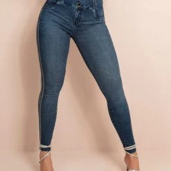 PL JEANS 62564 - Jeans With Silver Stripes NEWS