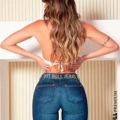 PL JEANS 62565 - Tight Jeans With A Shiny Gold Logomania And Butt Lift Effect 21 PL JEANS 62565 - Tight Jeans With A Shiny Gold Logomania And Butt Lift Effect