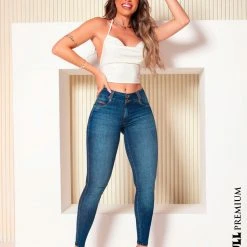 PL JEANS 62565 - Tight Jeans With A Shiny Gold Logomania And Butt Lift Effect 18 PL JEANS 62565 - Tight Jeans With A Shiny Gold Logomania And Butt Lift Effect