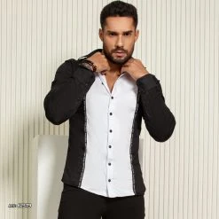 PL MALHA Pre Sale 62579 - Men's Color Block Shirt With More Style