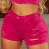 Pit Bull Jeans Official 62662 - Pink Jeans Short Skirt With Logomania And Belt Women