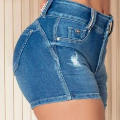 PL JEANS 62677 - Destroyed Shorts With Embroidered Beads Destroyed Shorts With Embroidered Beads Destroyed Identity