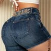 PL JEANS Pre Sale 62689 - Gold Details Logomania Shorts 1 PL JEANS Pre Sale 62689 - Gold Details Logomania Shorts