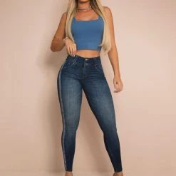 PL JEANS 62721 - Jeans With Push Up Butt And Logomania Sash NEWS