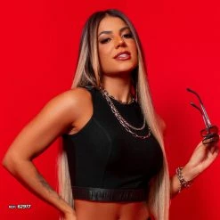 PL MALHA 62917 - Tank Top Black Cropped With Perfect Fit 62917 - Tank Top Black Cropped With Perfect Fit Pre Sale