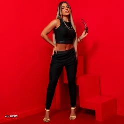 PL MALHA 62917 - Tank Top Black Cropped With Perfect Fit 62917 - Tank Top Black Cropped With Perfect Fit Pre Sale