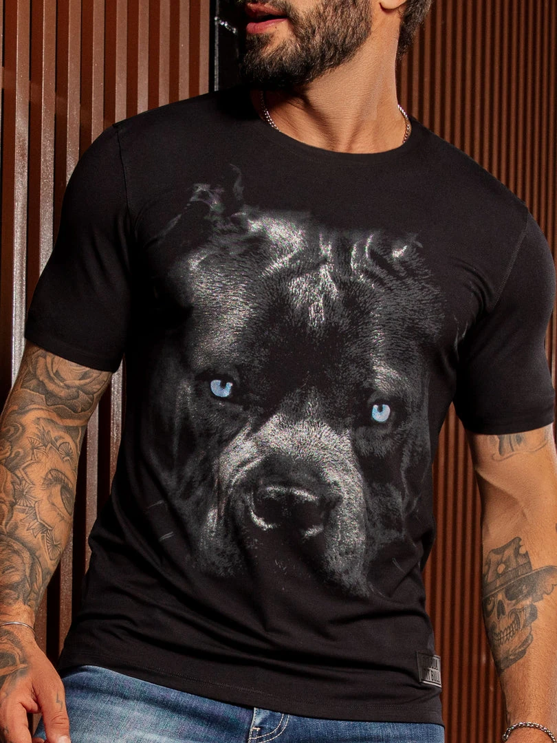 Pit Bull Jeans Official 62929 - Men's Black T-Shirt With Pit Bull Print NEWS 4 Pit Bull Jeans Official 62929 - Men's Black T-Shirt With Pit Bull Print NEWS