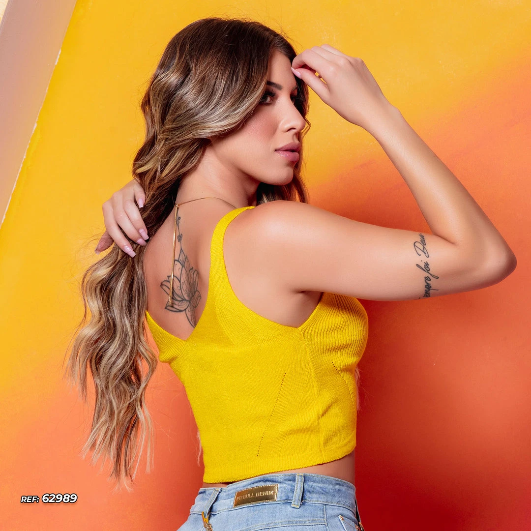 AQUISIÇÃO TRICOT Women Cropped Tricot V-neckline - 62989 4 AQUISIÇÃO TRICOT Women Cropped Tricot V-neckline - 62989