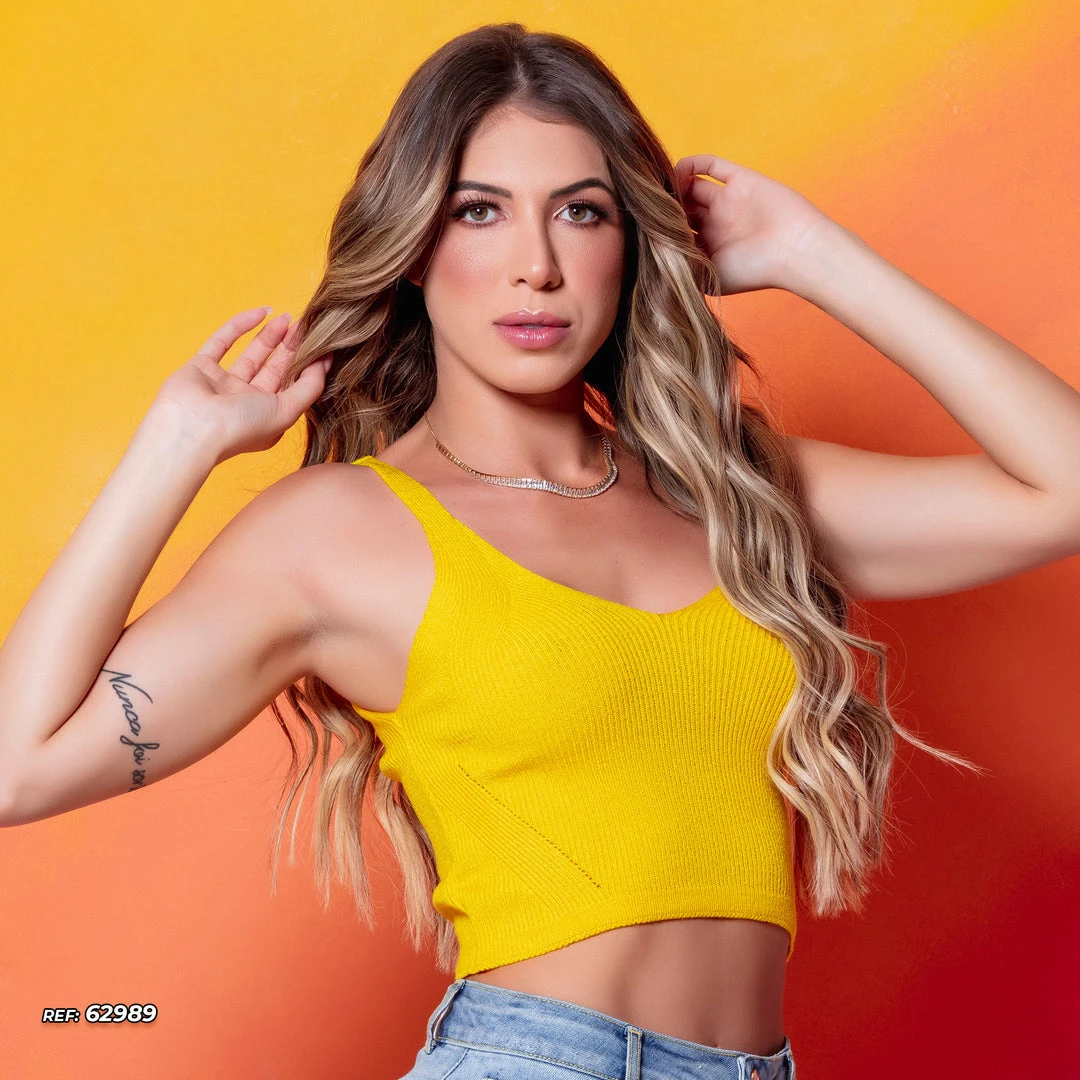 AQUISIÇÃO TRICOT Women Cropped Tricot V-neckline - 62989 3 AQUISIÇÃO TRICOT Women Cropped Tricot V-neckline - 62989