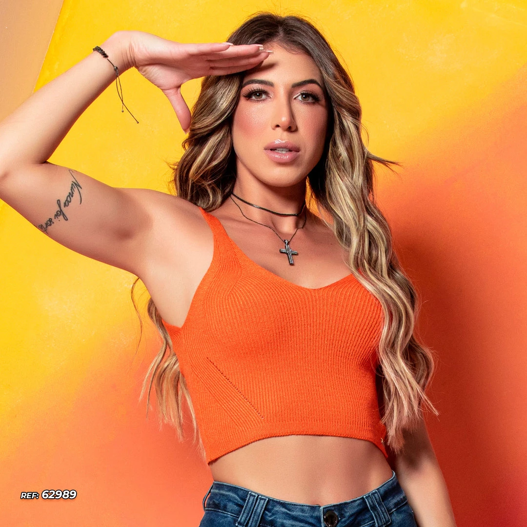 AQUISIÇÃO TRICOT Women Cropped Tricot V-neckline - 62989 7 AQUISIÇÃO TRICOT Women Cropped Tricot V-neckline - 62989