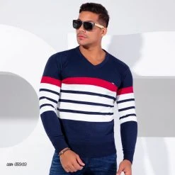 AQUISIÇÃO TRICOT Men's Knit Shirt V-neck - 63048