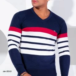 AQUISIÇÃO TRICOT Men's Knit Shirt V-neck - 63048