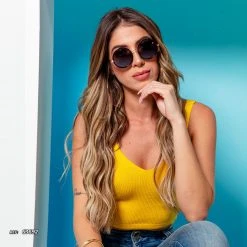 PIT BULL JEANS Round Sunglass Shiny - 63692