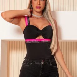 PL MALHA 63889 - Black Tank Top With Deep Neckline NEWS 10 PL MALHA 63889 - Black Tank Top With Deep Neckline NEWS