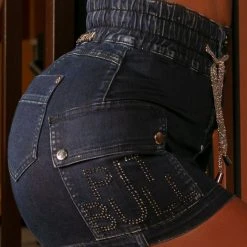 PL JEANS NEWS 64320 - Navy Blue Jeans Miniskirt With Butt Lift 13 PL JEANS NEWS 64320 - Navy Blue Jeans Miniskirt With Butt Lift