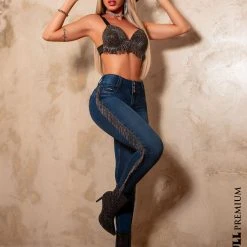 PIT BULL JEANS NEWS 65233 - Skinny Pants With Hand Embroidered Crystal Chain 21 PIT BULL JEANS NEWS 65233 - Skinny Pants With Hand Embroidered Crystal Chain