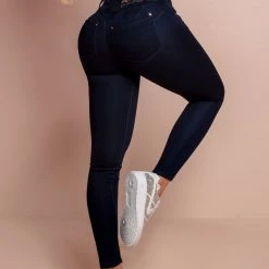 PIT BULL JEANS NEWS 65563 - Navy Blue Skinny Jeans With Butt Lifting