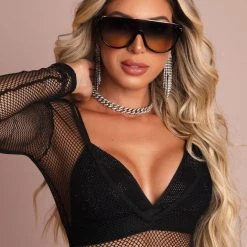 Pit Bull Jeans 66089 - UV400 Gradient Brown Mask Sunglasses NEWS