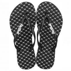 PIT BULL JEANS Women's Slipper Black And White Logomania - 34672