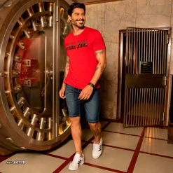 PL JEANS Men's Dark Denim Shorts With Adjustable Drawstring - 60728