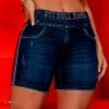 PIT BULL JEANS 61642 - Half Thigh Dark Denim Shorts With Butt Lifting Effect