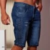 PIT BULL JEANS 61853 - Men's Shorts Total Style With Logomania And Frayed