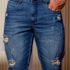 PIT BULL JEANS 62826 - Classic Destroyed Denim Male Bermuda