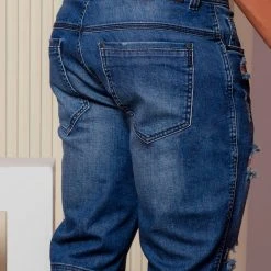 PIT BULL JEANS 62826 - Classic Destroyed Denim Male Bermuda