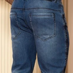 PIT BULL JEANS 63360 - Light Marbled Denim Shorts For Men