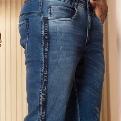 PIT BULL JEANS 63360 - Light Marbled Denim Shorts For Men