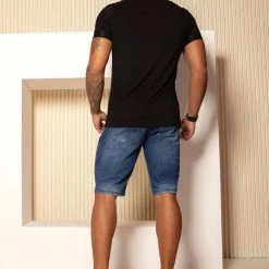 PIT BULL JEANS 63360 - Light Marbled Denim Shorts For Men