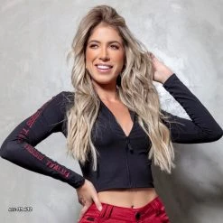 PL REPRESENTAÇÃO MALHA Women Long Sleeve Cropped Top - 39432