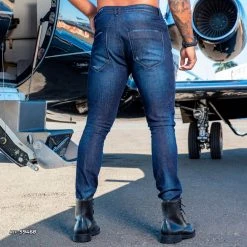 PIT BULL JEANS Men's Pants With Destroyed Details - 59468