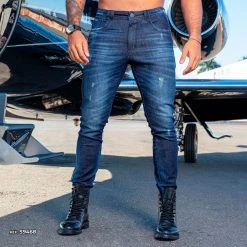 PIT BULL JEANS Men's Pants With Destroyed Details - 59468