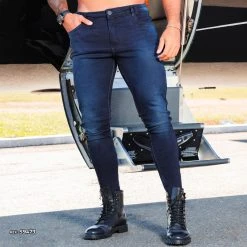 PIT BULL JEANS Traditional Men's Pants Navy Blue - 59473